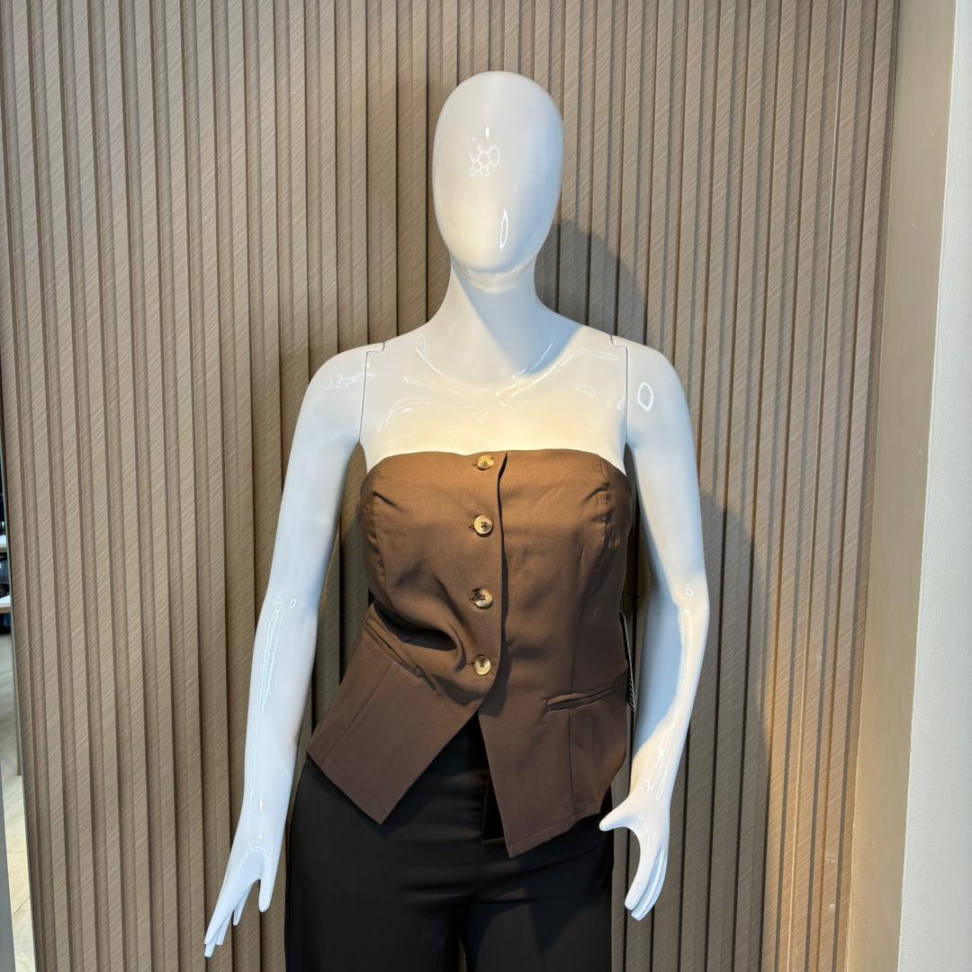 TOP STRAPLESS BOTONES