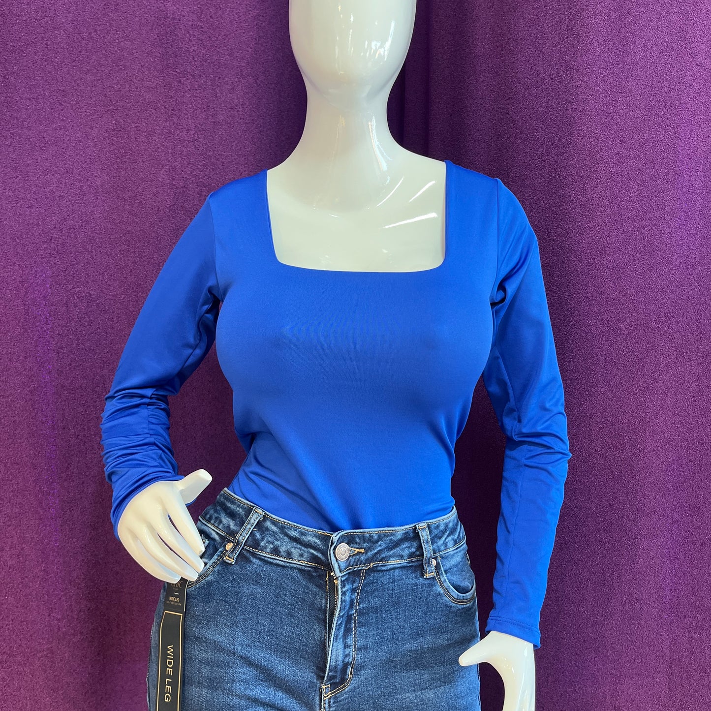 BODY MANGA LARGA ESCOTADO AZUL REY