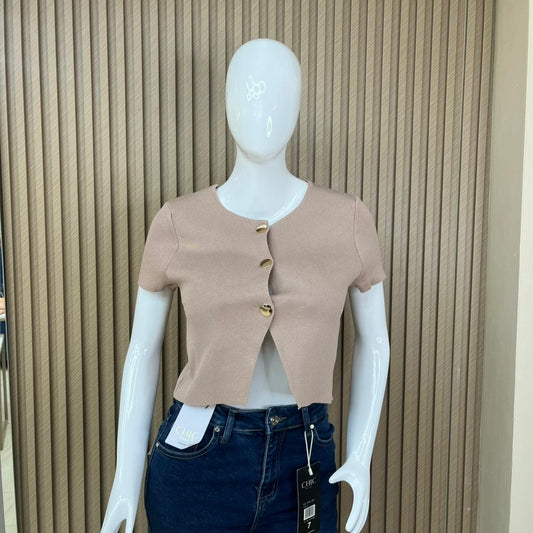 TOP MANGA CORTA BOTONES