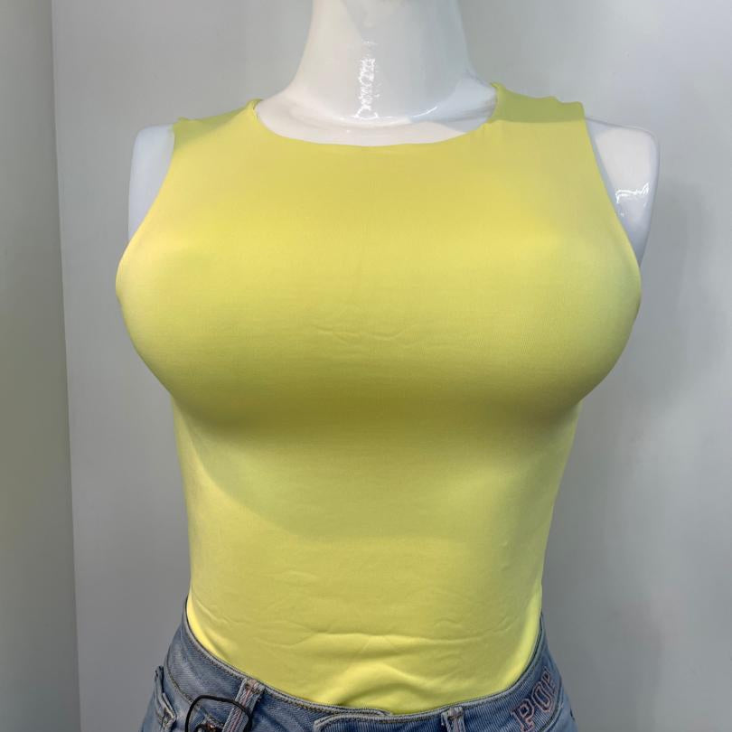Body Manga Sisa Halter Amarillo