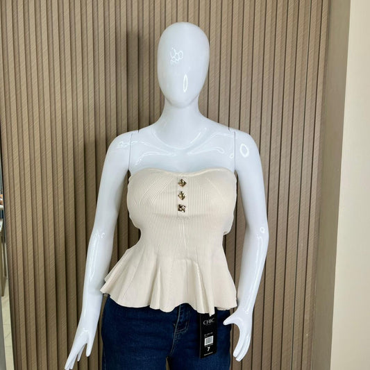 STRAPLESS BOTONES DORADO