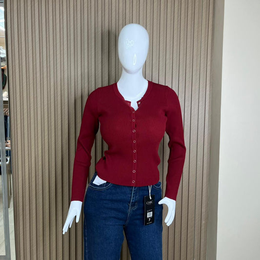 TOP MANGA LARGA BOTONES