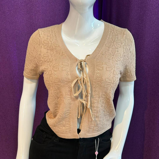 BLUSA TEJIDA CON LAZO