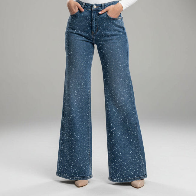 JEAN WIDE LEG ANCHO PLUS BRILLO