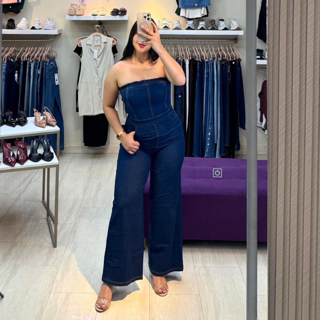 ENTERIZO STRAPLESS DENIM