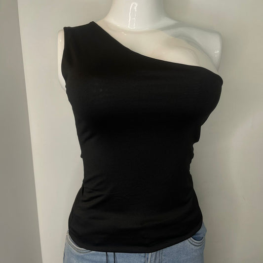 TOP ASIMETRICO NEGRO