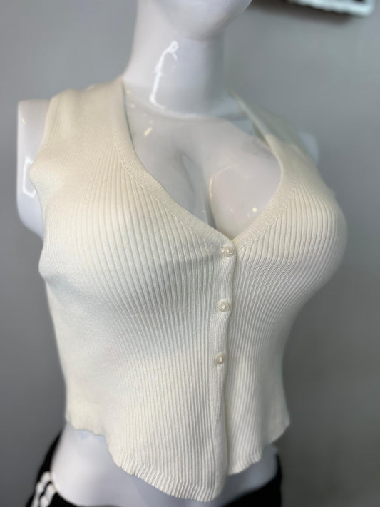 TOP TIPO CHALECO BLANCO HUESO
