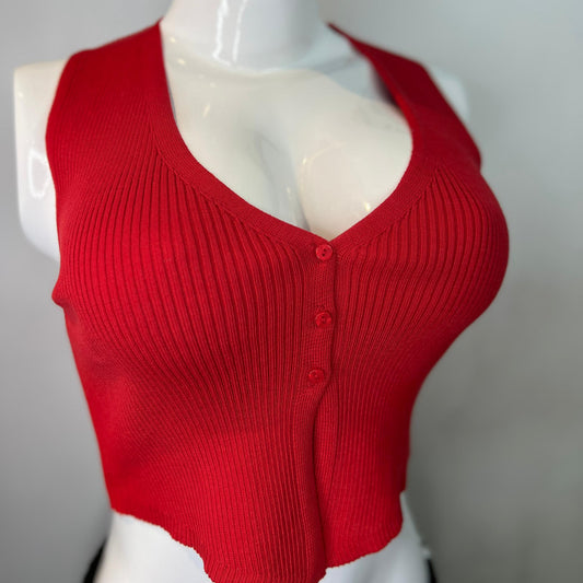 TOP TIPO CHALECO ROJO