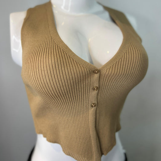 TOP TIPO CHALECO MARRON