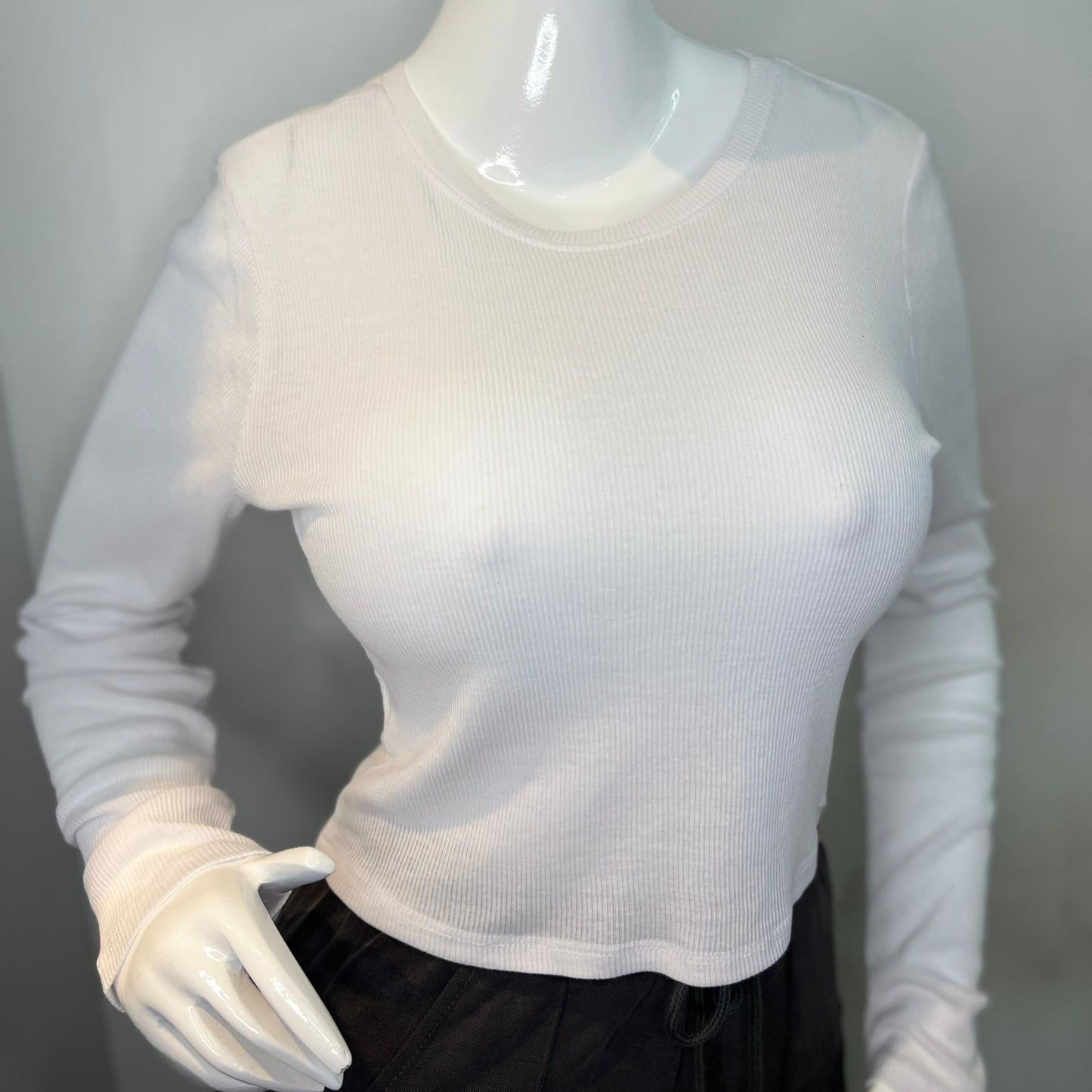 TOP MANGA LARGA BLANCO