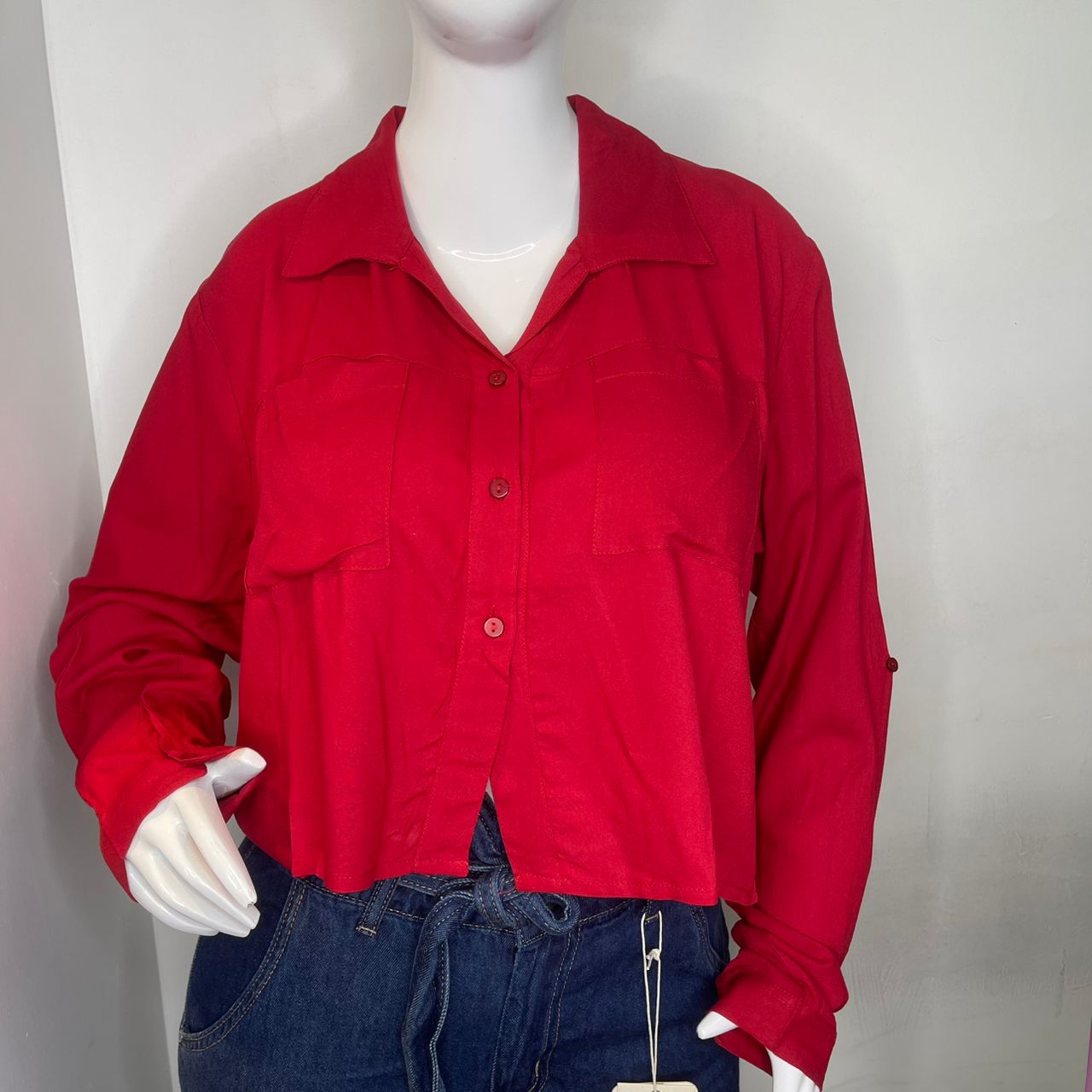 CAMISA MANGA LARGA ROJA