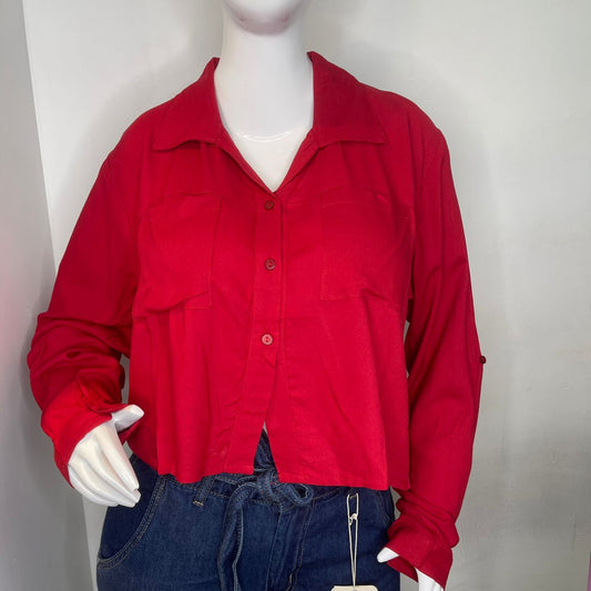 CAMISA MANGA LARGA ROJA