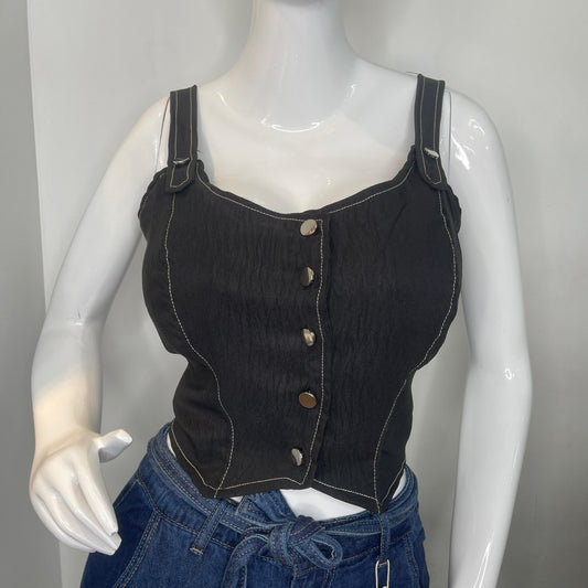 TOP BOTONES NEGRO