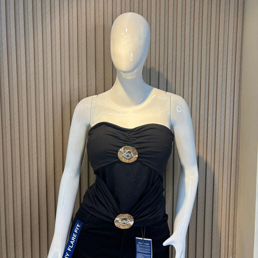 TOP STRAPLESS CON HEBILLAS