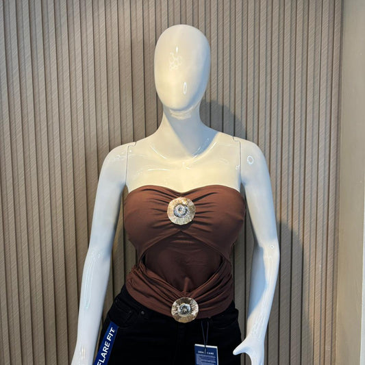 TOP STRAPLESS CON HEBILLAS