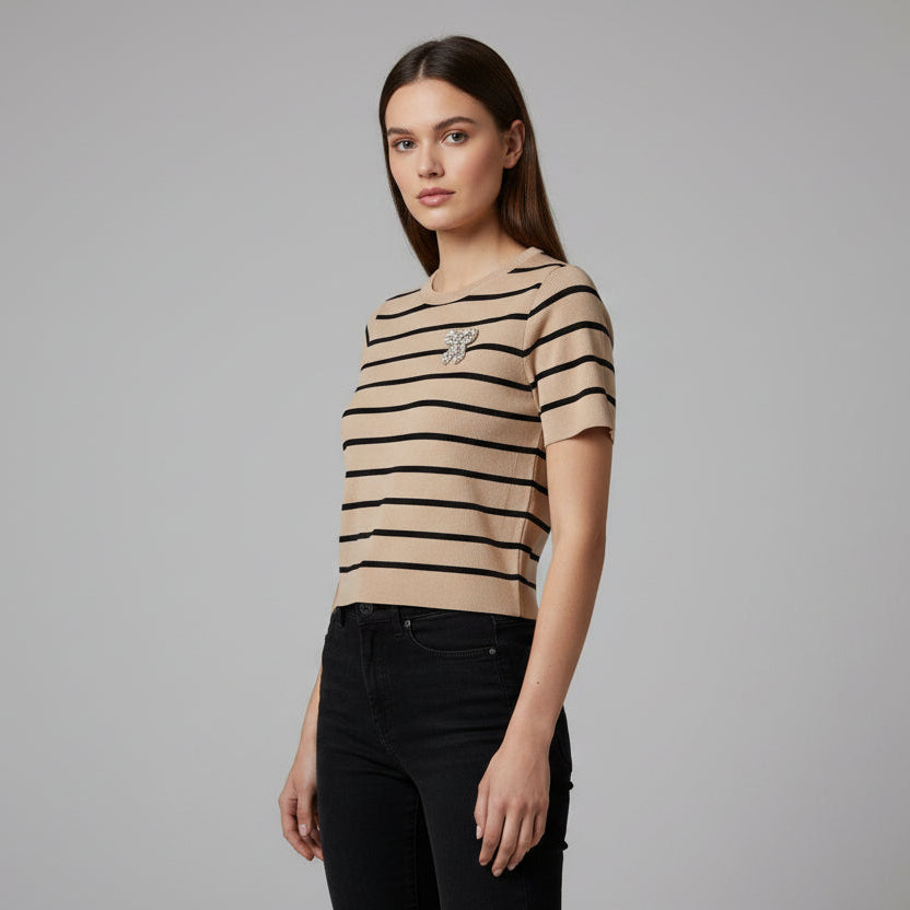 BLUSA RAYAS CON LAZO