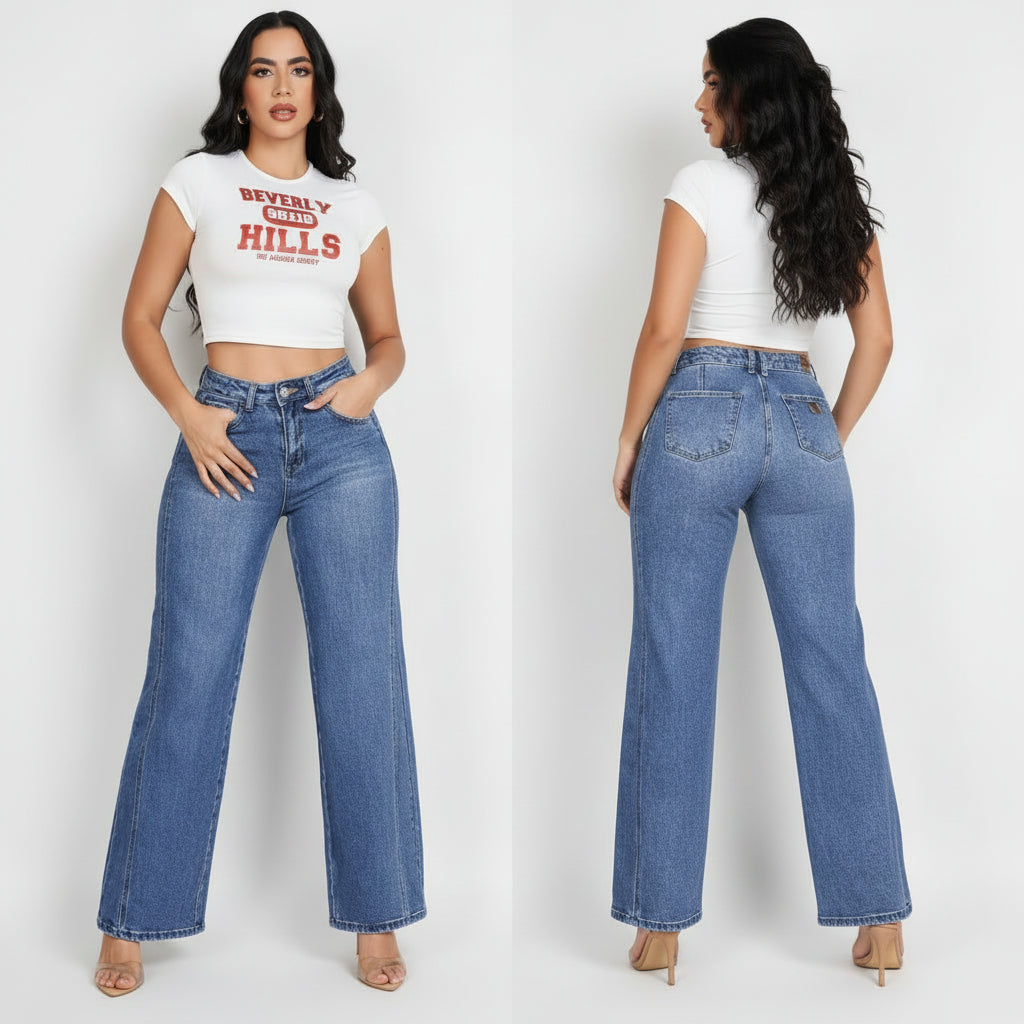 JEAN WIDE LEG ANCHO