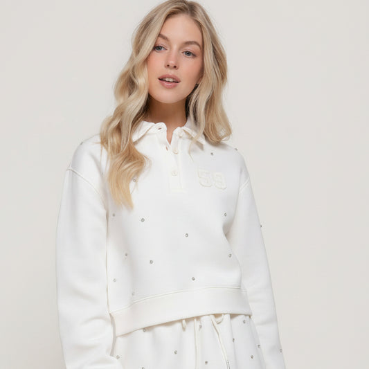 SWEATER MANGA LARGA CUELLO POLO