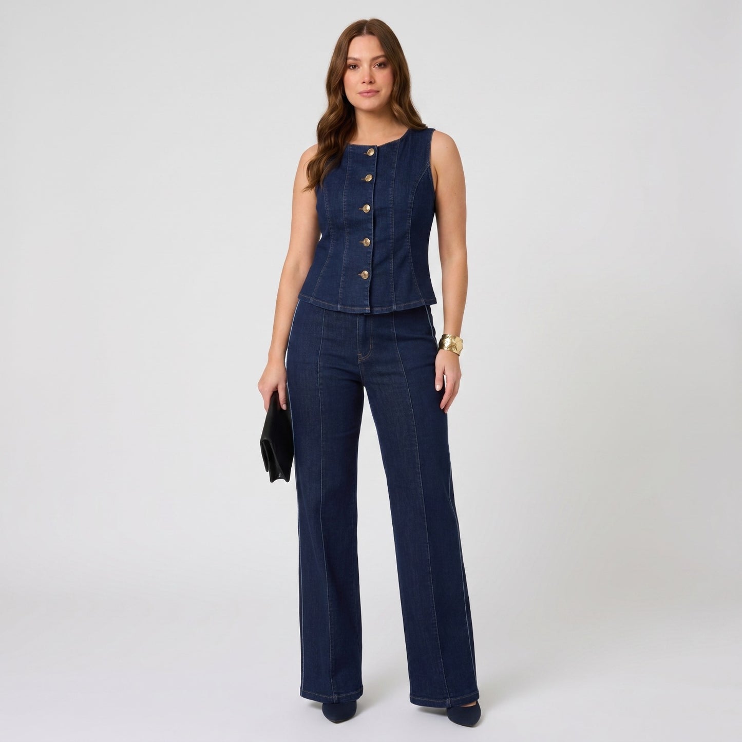 SET CHALECO PANTALON WIDE LEG