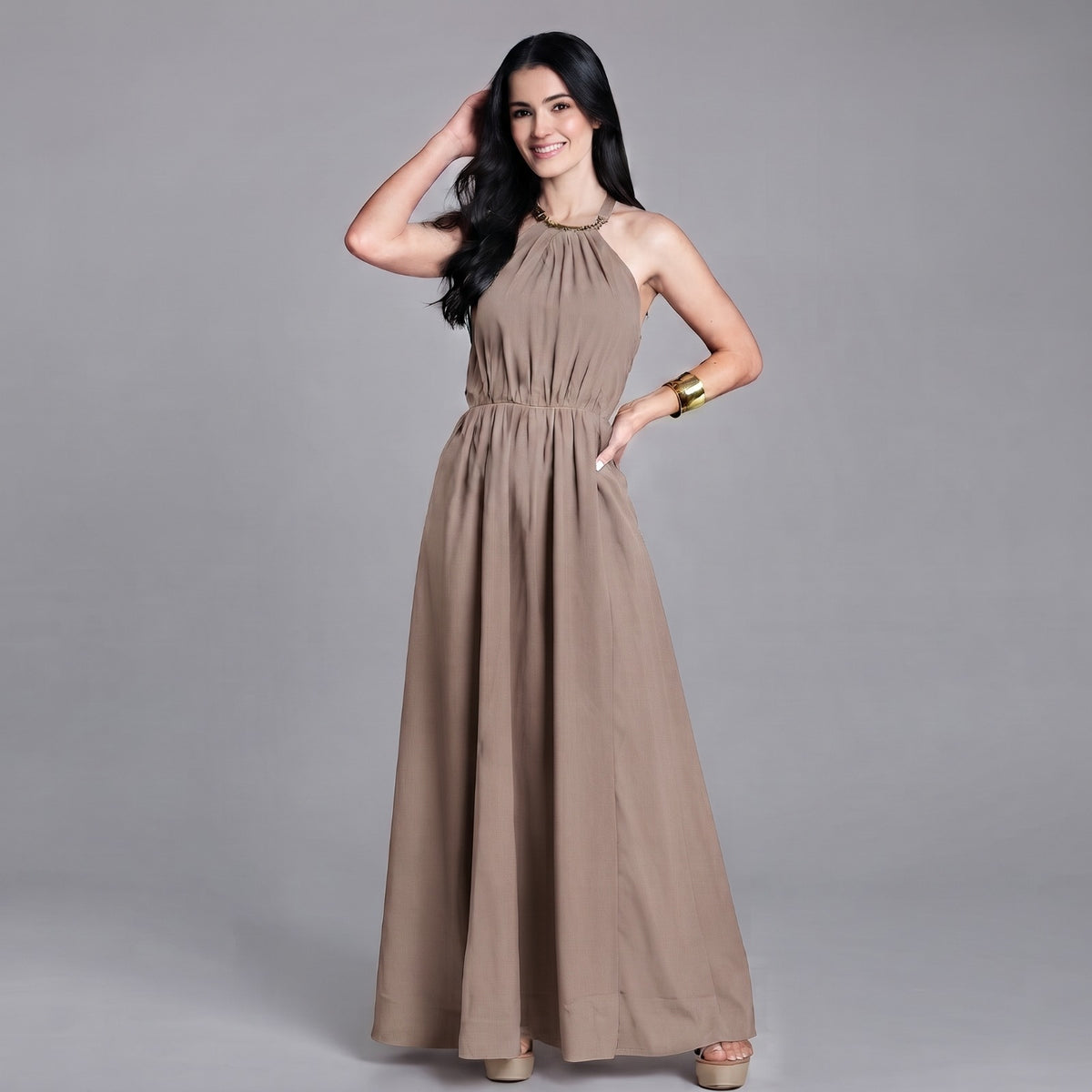 VESTIDO LARGO HALTER