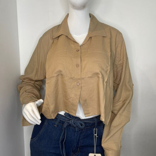 CAMISA MANGA LARGA BEIGE