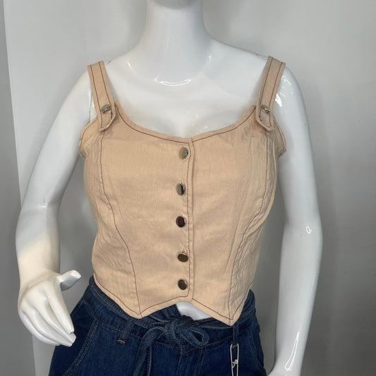TOP BOTONES BEIGE
