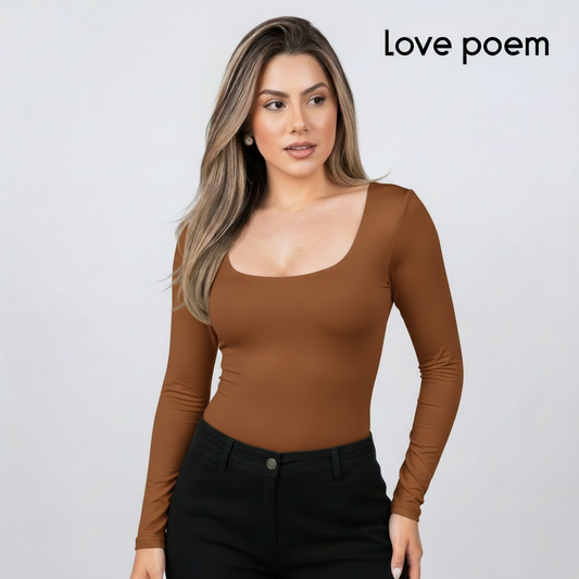 BODY MANGA LARGA CUELLO REDONDO