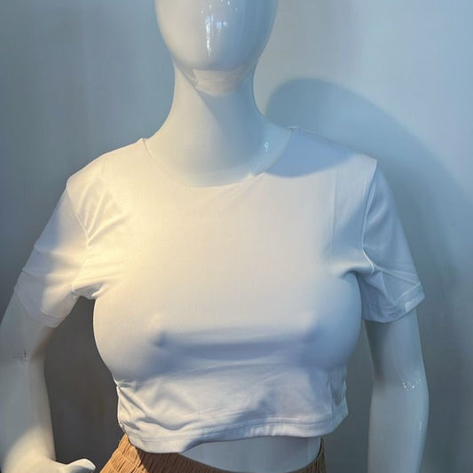 TOP HALTER MANGA CORTA BLANCO