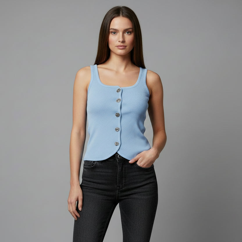 TOP FRANELILLA BOTONES