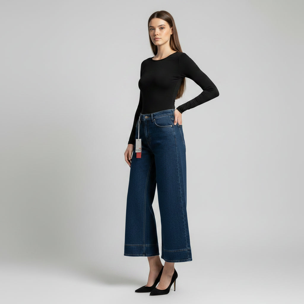 JEAN WIDE LEG CROPPED