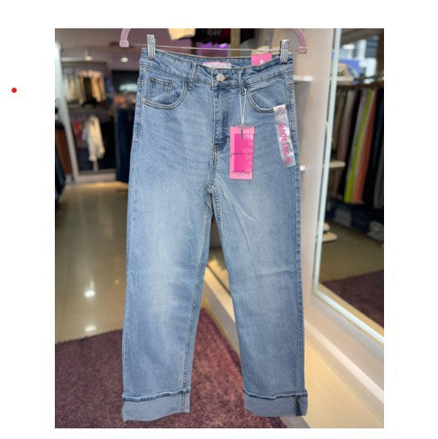 JEAN WIDE LEG RECTO RUEDO