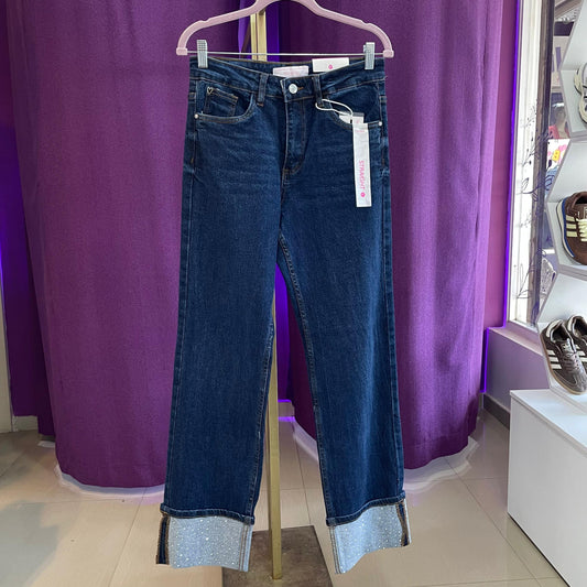 JEAN RUEDO BRILLOS DENIM OSCURO MONDAY